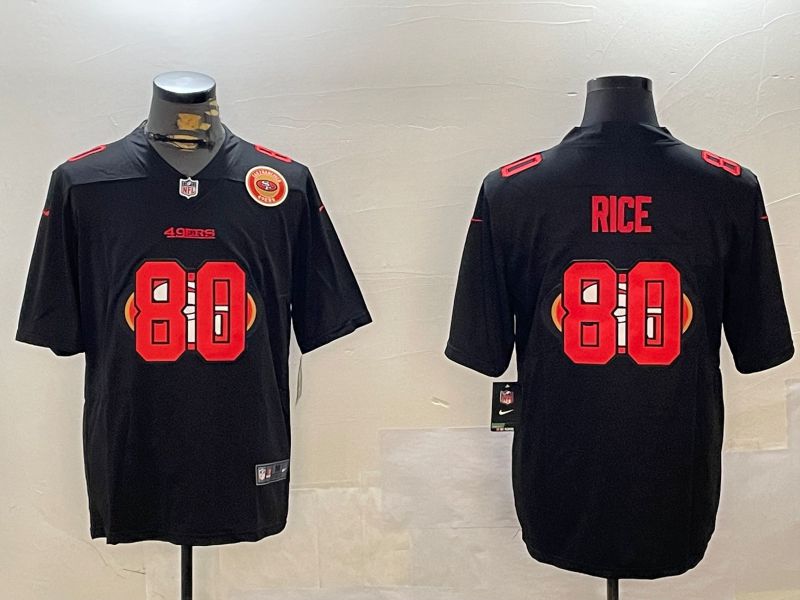 Men San Francisco 49ers #80 Rice Black Fashion 2024 Nike Limited NFL Jersey style 6->san francisco 49ers->NFL Jersey